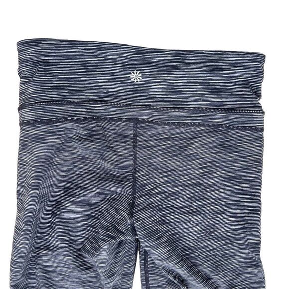 Athleta Gray Energy Power Up Capri Pants Size M Slit Yoga Workout Low Rise - Picture 5 of 10